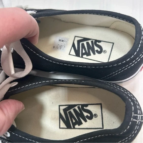Vans Off The Wall Black and White Canvas Tennis Shoes Size Men 4.0 Women 5.5 - Picture 8 of 12